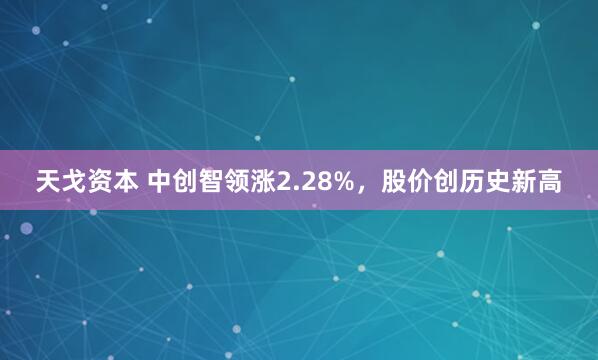 天戈资本 中创智领涨2.28%，股价创历史新高